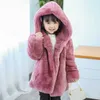 Down Coat New Warm Thick Real Rabbit hela läder Medium Långt huva Children's Fur Jacka Children's Coat for Boys HKD230725