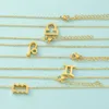Chaines créatives 12 Signes du zodiaque Collier en acier en titane pour amis pendentif métal monothérapeute chaîne de mode courts cadeaux de mode