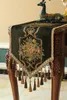TEA DAPKINS TABEL RUNNER High-End Coffee Decorative Tyg TV Cabinet broderi Matsal Vintage Dark Green Strip