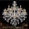 Lustre moderne grands lustres de luxe éclairage mode or transparent K9 Crystal328a