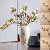 Torkade blommor konstgjorda magnolia blommor gren för hem vardagsrum dekoration falsk siden blomman växt bröllop simulering blomma bukett r230725