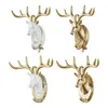 Decorative Objects Figurines Deer Head Wall Hook Three dimensional Crafts Creative Ornament Collectible Hat 230725