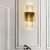 Lámpara de pared, lámparas de cristal de lujo simples modernas, luz de noche para dormitorio, pasillo, escalera, fondo de entrada, sala de estar