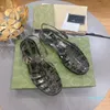 Designer -leather Slippers womens sandals Stylish Slides Straps with Adjusted Gold Buckles Women Summer Slipper