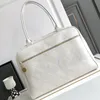 Mirror Quality Designer Bag Luxury Women Bowling Tote Bags White Black Calfskin Leather Shoulder Bags Big Space Travel Purse