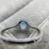 2023 Fashion New S925 Sterling Silver Fashion Diamond Set Round Ring med Sea Blue Zircon Women's Engagement Ring