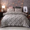 Lyxbäddsuppsättning Vit Euro -täcke med Case Twin Queen Double Nordic Bed Cover Set No Sheet King 3PCS 220x240 Hem