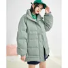 Femmes Parkas Toyouth Femmes Épais Vers Le Bas Veste 2022 Hiver Col Montant Duvet De Canard Blanc Chaud Coupe-Vent Manteau Beige Vert Casual Chic Outwear HKD230725