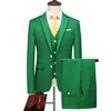 Heren Trainingspakken Trouwpak Modieus Slank Effen Kleur Zakelijk Kantoor Sets Groot Formaat Formele Mannen Blazer Broek Vesten 3 Delige Set