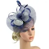 Grampos de cabelo 1 PC Feather Wedding Fascinator Headband Nupcial Floral Igreja Headwear Fascinators Para Casamentos Acessórios