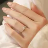 Star Dream Ring Women's Light Luxury Fashion New Ins Style 18K Rose Gold Imitation Mosang Diamond Adjustable Ring