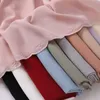 Scarves Solid Pleated Chiffon Scarf Stripe Muslim Women Wrinkle Shawls Wrap Woman Plain Crinkle Turbante Long Headband Maxi