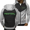 Hommes Hoodies 2023 Hommes Pour Festool Outils Logo Printemps Automne Veste Casual Sweat À Manches Longues Fermeture Éclair À Capuche