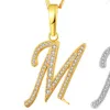 Capital Inledande M Letter Necklace for Women Silvergold Color Alphabet Pendant Chain Name Jewelry Gift for HER9142982