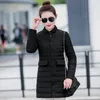 Women's Down Nice Design Turn-down Collar Women Winter Autumn Jacket Breasted Buttons Ladies Outwear Slim Coat Long Parka Solid