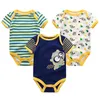 Rompers Baby Boy Jumpsuits 3 stycken Födda kläder Set småbarn Girl Bodysuit Kiddiezoom kläder 100 bomullsmjuk spädbarn 0 12m 230724