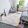 Tapis Nouveaux Couleurs Arc-En-Ciel Tapis Teinture En Peluche Tapis Doux Pour Chambre Salon Anti-dérapant Tapis De Sol Enfants Chambre Tapis Tapis R230725