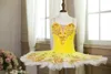 Stage Wear Taille personnalisée Couleur Performance Dance Girls 7 couches Tutu de ballet jaune vif pré-professionnel