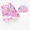 Backpacks Girls' School Bag Children's Pink Unicorn Nylon Printed Backpack Kindergarten Cute Girls' School Bag Waterproof Children 230720