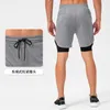 Shorts de course hommes élastique Double couche avec poche pantalons de survêtement survêtement Fitness Gym entraînement vêtements de sport décontractés