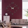 Horloges murales horloge Reloj De Pared acrylique miroir moderne bricolage 3d autocollants grande montre à Quartz décorative salon