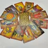 Outdoor Games Activities Arrival Gorgeous Card Game 80PCS Gold foil Tarot Luxe Waterproof Glazed Divination Cards With Glitter effect 230724