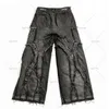 Męskie dżinsy modowe punkowe ubranie uliczne Y2K luźne dżinsy łzy w zachodnim odzieży roboczej Dark wygodne plus męskie odzież 230720
