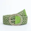 Simple Bohemian Cotton Woven Women's Wide Waist Seal Elegant Big round Buckle Decorative Dress Belt Female Width 5.5