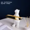 Objets décoratifs Figurines Résine Ours Blanc Statue Moderne Creative Animal Ours Polaire Figurine Home Office Bureau Plateau De Rangement Ornements Décor Sculpture 230725