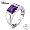 Jewelrypalace Men's Square 3 3ct Created Alexandrite Sapphire 925 Sterling Ring Vintage Jewelry Party Wedding Accessories287j