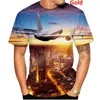 Herren T-Shirts 2023 Flugzeug-Militärhemd mit blauem Aufdruck-Design, Herren-Kurzarm-T-Shirt