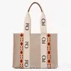 Umhängetaschen Designer-Taschen Designer-Handtasche Hochwertige WOODY Tote Strand-Einkaufstasche Lässige Handtasche Canvas Mode Leinen Große Strandtaschen Luxus-Handtasche