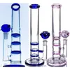 Glasrohrbongs Wasserpfeifen Rohre lila rosa Bong Öl Dab Dabber Rig Rigs 14 mm Gelenk Blumenschalen