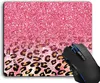Mouse Pad,Cute Pink Faux Glitter Leopard Computer Mouse Pads Desk Accessories Non-Slip Rubber Base,Mousepad for Laptop Mouse