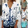 Women's Blouses Women Cardigan Single Breasted Floral Printed Vacation Wear Open Front Loose T-shirt For Casual