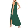 Casual Dresses Elegant Women Chiffon Spaghetti Strap Sleeveless Pleated Maxi Dress 2023 Summer Beach Holiday Boho Long Vestidos