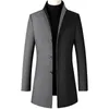 Men' Blends Autumn Winter Thickened Coat Vintage British Style Solid Color Slim Fit Jacket Designer Luxury 230725