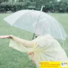 20PCS guarda-chuvas transparentes guarda-chuvas de PVC transparente cabo longo 6 cores LL