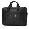 Bortkyror Sbirds Black Men Portcase Case Doctor Layer Business Office Man Laptop Bags äkta läderdator Male Bag 230724