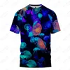 T-shirts pour hommes col rond manches courtes T-Shirt haut surdimensionné polyvalent décontracté été imprimé animal graphique