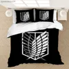 Anime Attack på Titan 3D Tryckt sängkläder Set Däcke täcker fall med sängkläder set sängkläder sängkläder (inget ark) L230704