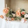 Torkade blommor Autumn Artificial Peony Flowers Bride Silk Rose Bouquet Diy Wedding Home Garden Decoration Accessories Fall Hortangea Fake Plant R230725