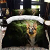 Ensemble de housse de couette berger allemand King / Queen Size Purebred Hound Ensemble de literie pour animaux Enfants Chien mignon Chiot Housse de couette en polyester L230704