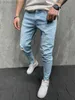 Men's Jeans Mens Jeans Elastic Fashion Slim Skinny Casual Pants Trousers Jean Male Green Black Blue 221118 L230725