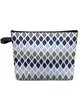 Moroccan Navy Blue Gradient Large Capacity Travel Cosmetic Bag Portable Makeup Storage Pouch Women Waterproof Pencil Case