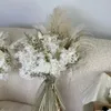 Torkade blommor vintage Europe Style Brud Bouquet Handheld Natural Dried Flowers Prydnad för bröllopsengagemang Ceremoni Props R230725