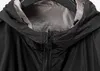 Odwracalna męska kurtka z kapturem jesień/zima czarny róg stylowy zamek błyskawiczny