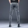 Hommes s Jeans 2023 Gris Slim Élastique Mode Coréenne Vintage Casual Maigre Pieds Homme Vêtements Denim Pantalon 27 36 230724