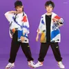 Vêtements de sport enfants salle de bal Hip Hop Harajuku chemise surdimensionnée haut Streetwear Cargo pantalon pour fille garçon Jazz danse Costume porter des tenues