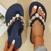 Slippers Women Flip Flop Outdoor Bling Rhinestone Ladies Shoes Casual Summer Flat Female Crystal Glitter Slippers Woman Plus Size cc59 L230725